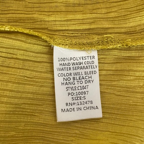 The Impeccable Pig v neck short sleeve blouse yellow women’s small - Picture 15 of 15